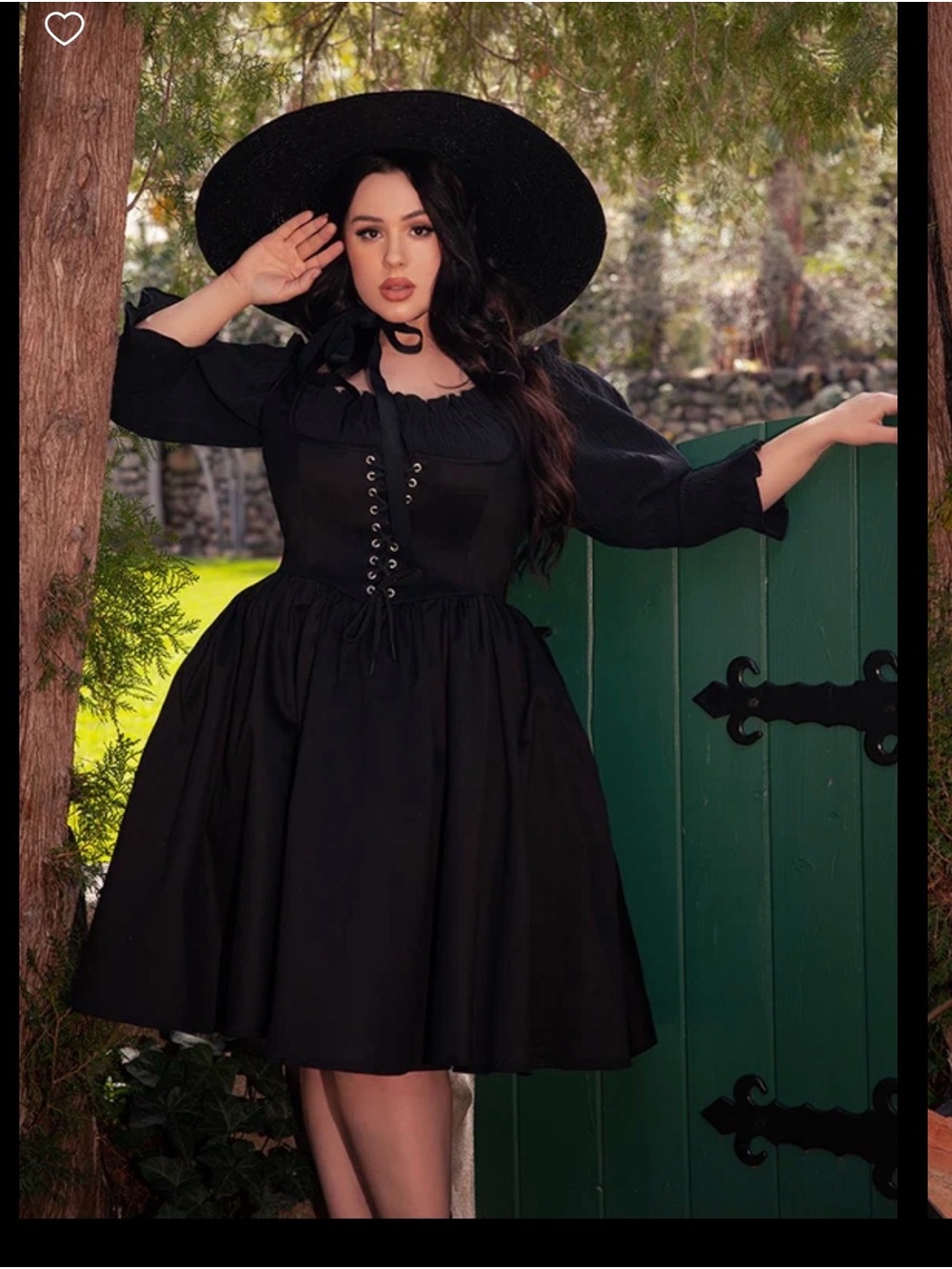 La femme en noir cottage corset pinafore dress